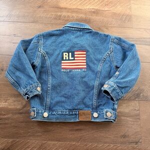 4-5Y Vintage Polo Ralph Lauren Denim Jacket American Flag